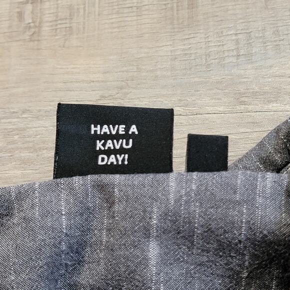 Kavu Mens Short Sleeve Button Up Shirt Size XXL Cotton Minimalist Neutral Gray - Picture 6 of 9